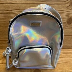 Vans Iridescent Holographic Mini Backpack Bag Purse Silver